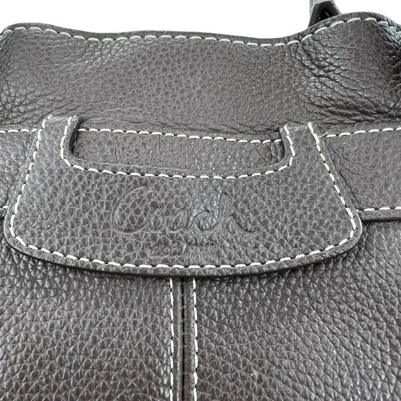 Coach Penelope Brown Ruffle Top Leather Shoulder Bag K1069-F14682 - Picture 11 of 16